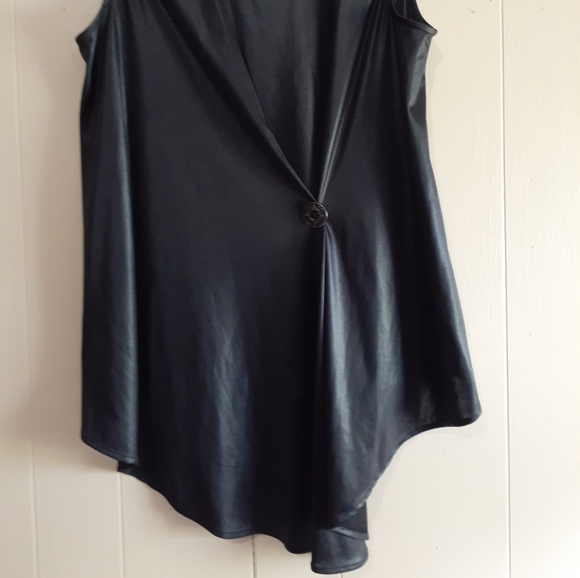 Zara black tank top blouse high low brooch large - Picture 5 of 6